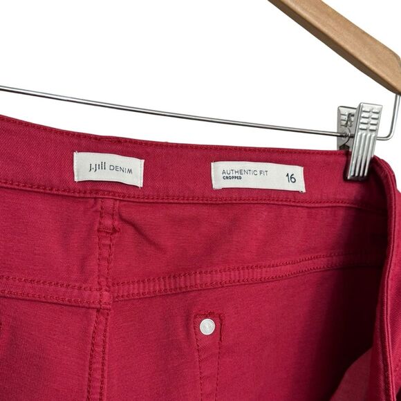 J Jill Womens Authentic Fit Cropped Jeans Size 16 Pink Stretch Denim Pants - Picture 3 of 6